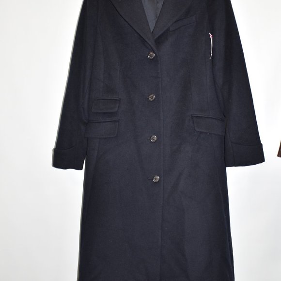 $450 LAUREN RALPH LAUREN Wool Blend Reefer LONG MAXI Coat REGAL NAVY - Picture 5 of 7